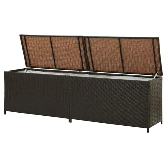 Ijaya 200cm Garden Storage Box with Gas Lift - Brown, PE Rattan