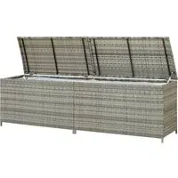Ijaya 200cm Garden Storage Box with Gas Lift - Grey, PE Rattan