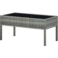 Ijaya Rectangular Garden Dining Table - Grey, Glass