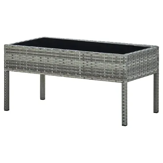 Ijaya Rectangular Garden Dining Table - Grey, Glass