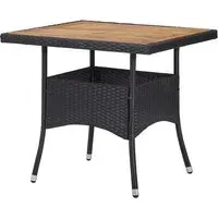 Ijaya Square Garden Dining Table - Black, Acacia Wood