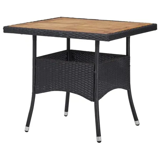 Ijaya Square Garden Dining Table - Black, Acacia Wood