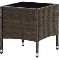 Ijaya Square Garden Dining Table - Brown, Glass