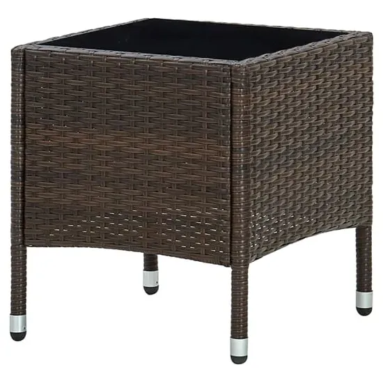 Ijaya Square Garden Dining Table - Brown, Glass