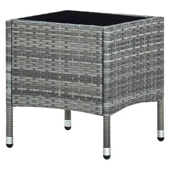 Ijaya Square Garden Dining Table - Grey, Glass