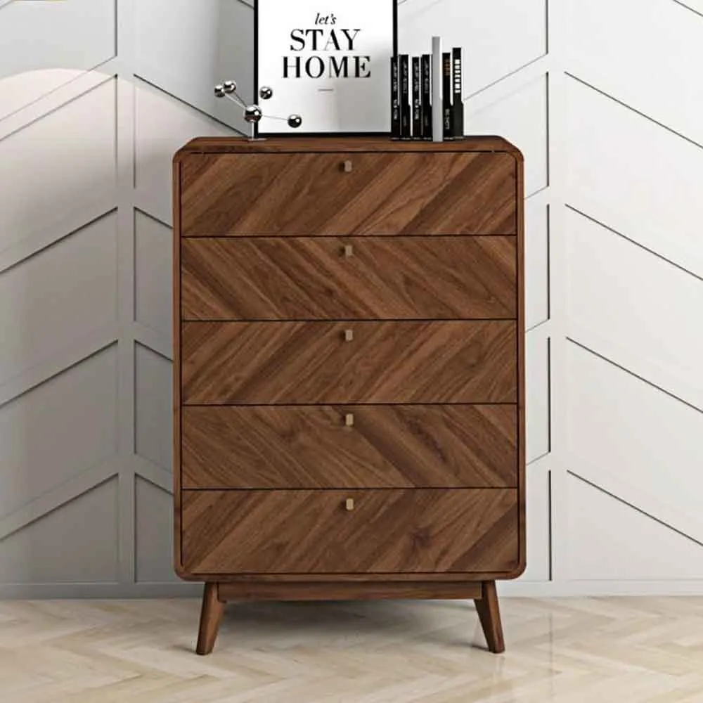 Ilford 5-Drawer Chest - Columbian Walnut, MFC/MDF product