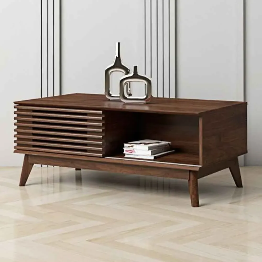 Ilford Coffee Table with Sliding Door - Walnut, MFC/MDF product