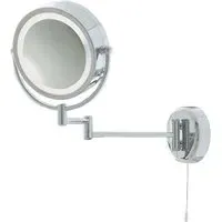 Illuminated Bathroom Mirror with Swing Arm - Chrome