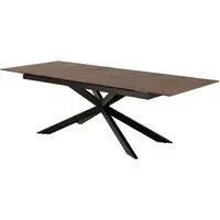 Imperia Large Extending Dining Table - Brown, Ceramic