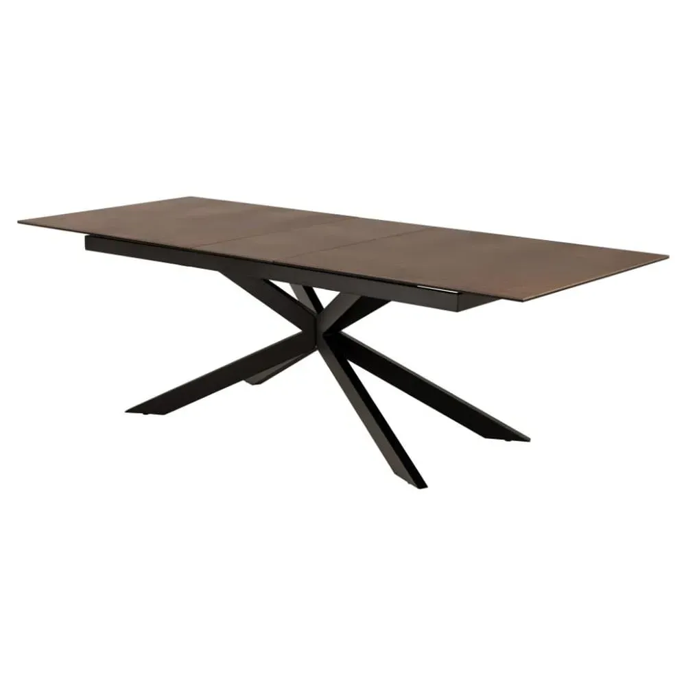 Imperia Large Extending Dining Table - Brown, Ceramic