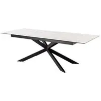 Imperia Large Extending Dining Table - White, Ceramic