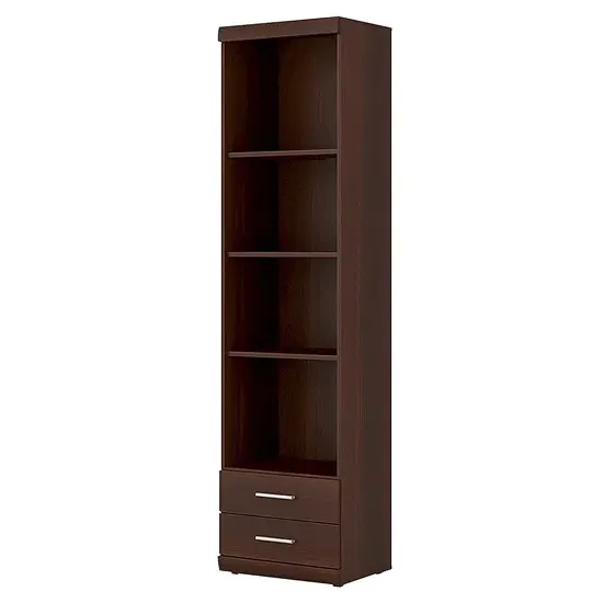 Impro Narrow Shelving Unit with 2 Drawers - Dark Mahogany product