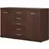 Impro Wooden Sideboard with 2 Doors 5 Drawers - Dark Mahogany