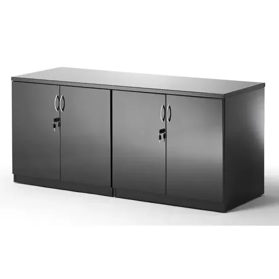 Impulse Twin Storage Credenza with Lockable Doors - Black image