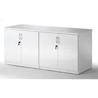Impulse Twin Storage Credenza with Lockable Doors - White