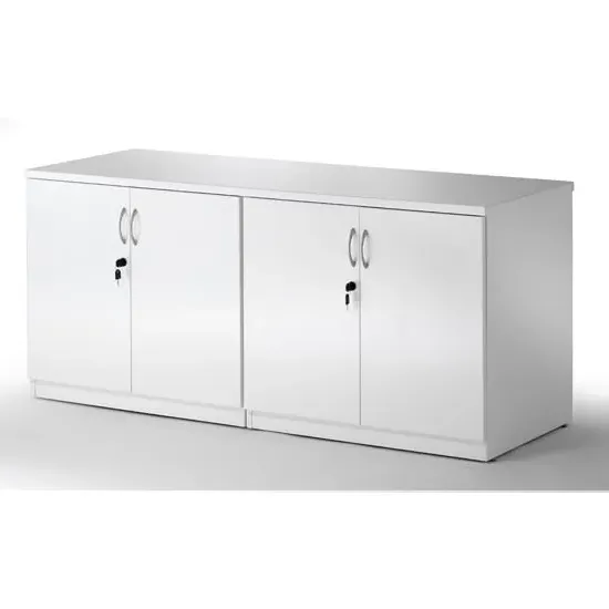 Impulse Twin Storage Credenza with Lockable Doors - White