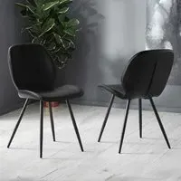 Imsera Dining Chairs Pair - Black, Faux Leather alternate view