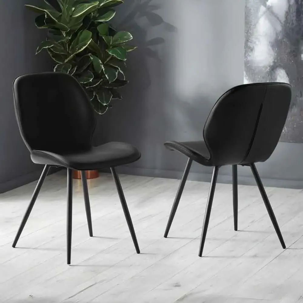 Imsera Dining Chairs Pair - Black, Faux Leather product