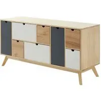 Inaja 6 Drawer Chest with Doors - Natural, MDF