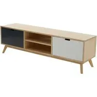 Inaja TV Stand with 2 Doors - Natural, MDF