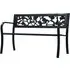 Inaya 125cm Rose Design Garden Bench - Black, Steel