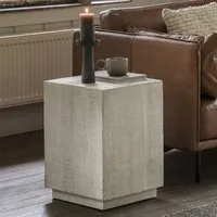 Inca Square Side Table - White, Mango Wood alternate view