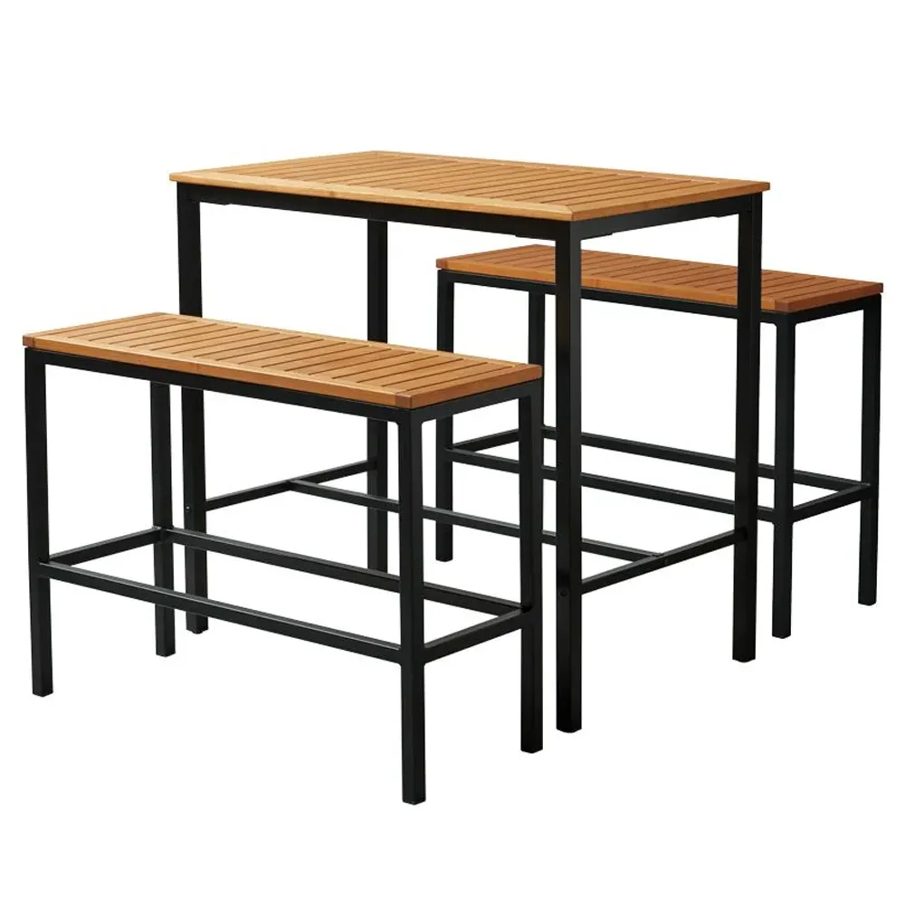 Inchture Bar Height Bench Set - Natural, Robinia Wood