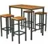 Inchture Bar Table with 4 High Stools - Natural, Robinia Wood