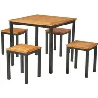 Inchture Bar Table with 4 Stools - Natural, Robinia Wood