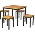 Inchture Bar Table with 4 Stools - Natural, Robinia Wood