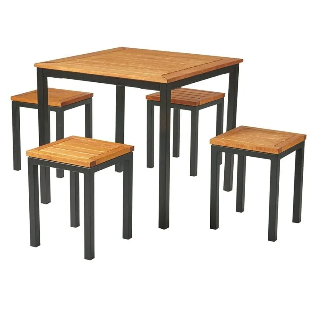 Inchture Bar Table with 4 Stools - Natural, Robinia Wood