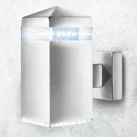 India 32 LED Outdoor Wall Light - Satin Silver, Steel