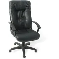 Indianola Office Chair with Height Adjustment - Black, Leather