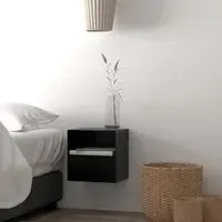 Indio Bedside Cabinet with 1 Drawer - Matt Black, Wood