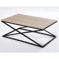 Indio Coffee Table with Black Metal Frame - Oak