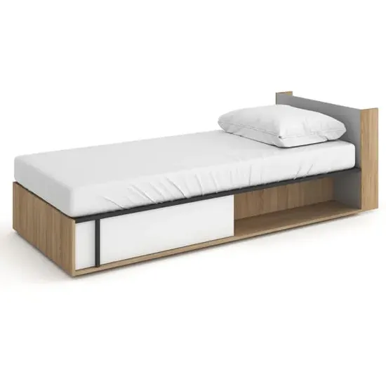 Indio Kids Single Bed with Storage - White