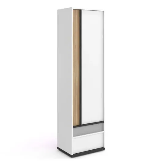 Indio Kids Wardrobe with Door - White