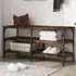 Indio Large Shoe Bench with 2 Shelves - Smoked Oak