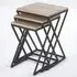 Indio Nest of 3 Tables with Black Metal Frame - Oak