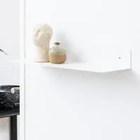 Indio Rectangular Wall Shelf - White, Metal alternate view