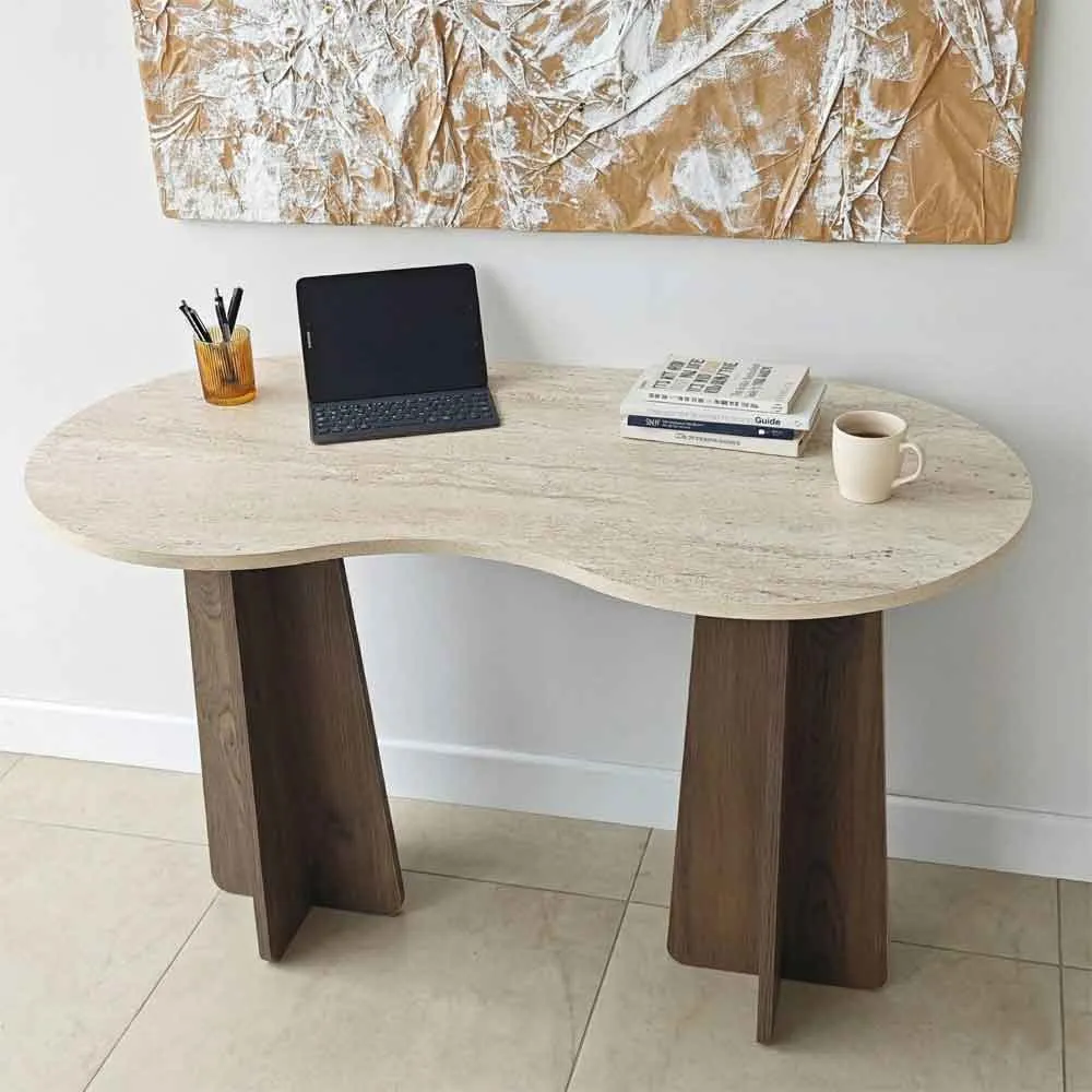 Infini Laptop Desk - Walnut, Travertine Marble Effect product