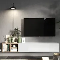 Infinite II Wall Hung Entertainment Unit - White, High Gloss