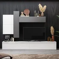 Infinite Wall Hung Entertainment Unit - White, High Gloss