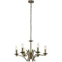 Infinity 6-Light Wall Hung Pendant Light - Antique Brass, Metal