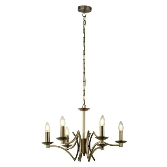 Infinity 6-Light Wall Hung Pendant Light - Antique Brass, Metal image