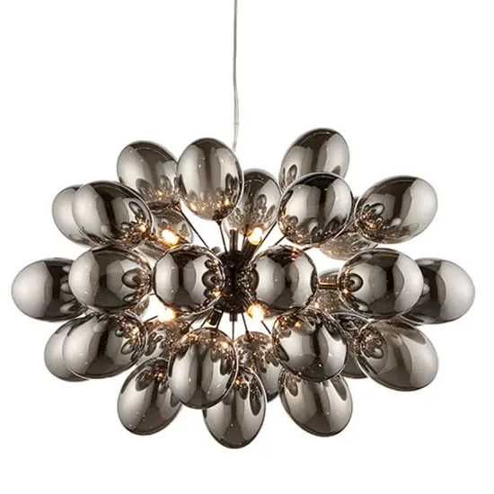 Infinity 8 Light Pendant Light - Black Chrome, Glass