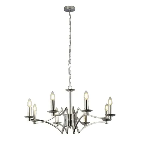 Infinity 8-Light Wall Hung Pendant Light - Chrome, Metal