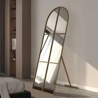 Influencer Arched Full Length Floor Mirror - Gold, Metal alternate view