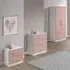 Ingrid 3-Piece Bedroom Furniture Set - White, Pink High Gloss