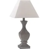 Inkier Fluted Table Lamp - Brown, Wood